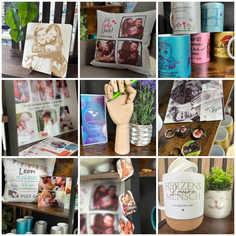 Fotogeschenke & Tassen bedrucken | GamiDesign Entdecke personalisierte Weihnachtskugeln, Geschenkideen & Deko mit Foto – liebevoll gestaltet von GamiDesign aus der Nordseeküste.